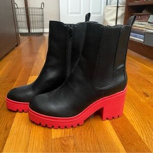 Wild Pair Black and Red Women's Boots